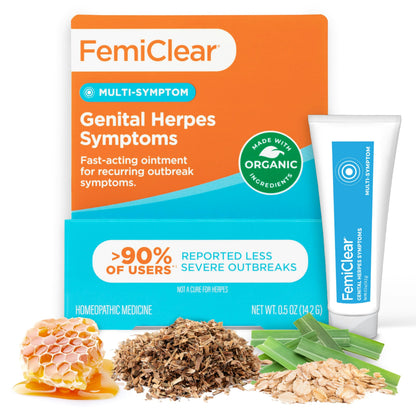 FemiClear Complete Feminine Care, Gentle Wash & Herpes Relief Cream - Natural Ingredients for Comfort