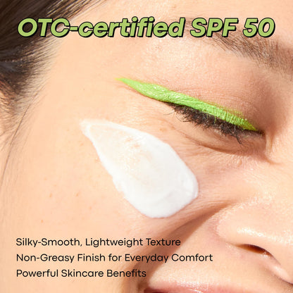 TONYMOLY Green Tea Korean Sunscreen SPF 50 – Non-Greasy Broad Spectrum Face Sunscreen with Niacinamide, Panthenol & Hyaluronic Acid, Travel Size 50ml