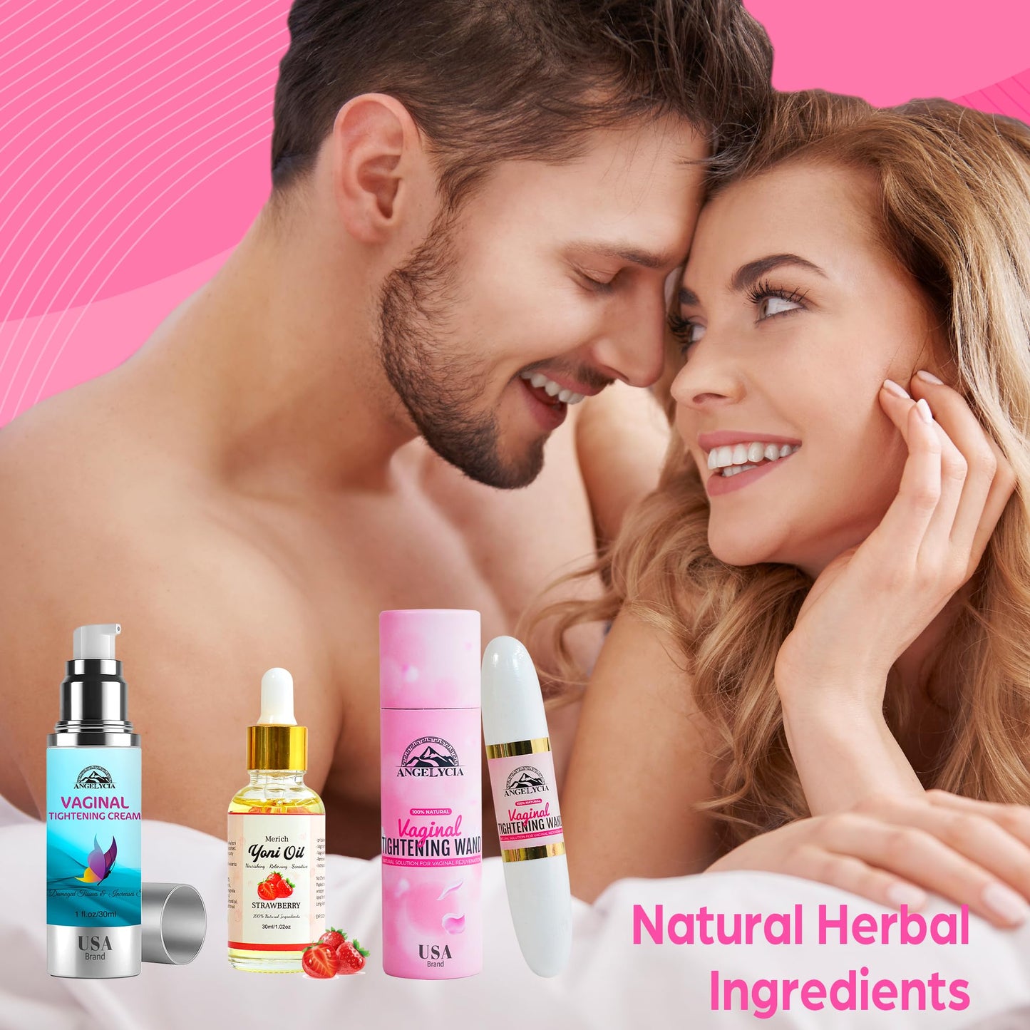 ANGELYCIA Ultimate Feminine Rejuvenation Trio: Wand, Cream and Yoni Oil for Vaginal Tightening, Rejuvenation, Effective Vaginial Tightening Cream, Coochie Tightener Wand and Feminine Yoni Oil