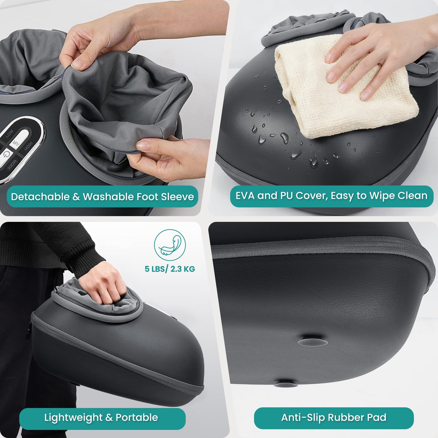 Nekteck Shiatsu Foot Massager with Heat , 3 Modes Deep Kneading Therapy Air Compression, Feet Massage for Plantar Fasciitis, Relaxation Gifts for Men Women Mom Dad