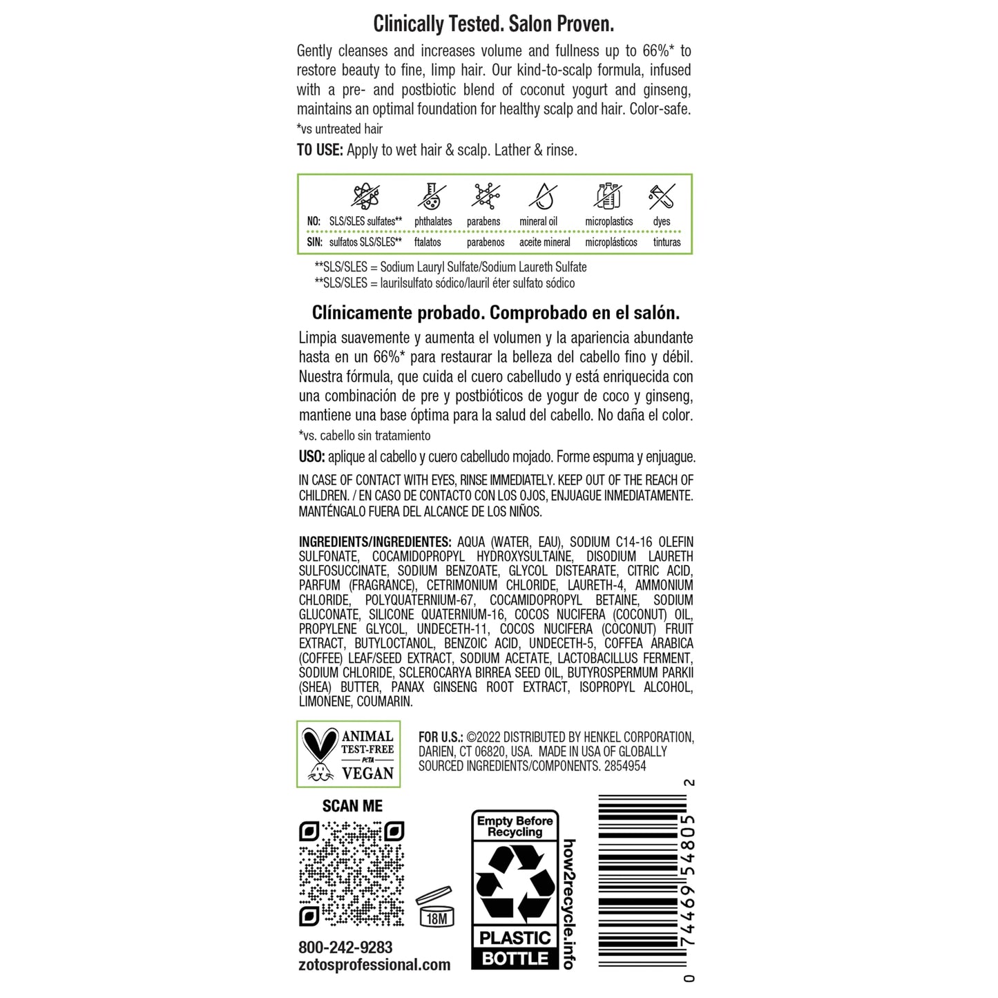 Biotera Ultra Thick & Full Volumizing Shampoo | Increases Volume to Fine, Limp Hair | Microbiome Friendly | Vegan & Animal Test Free | Paraben Free | Color-Safe