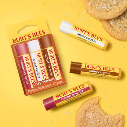 Burt's Bees Cozy Season Lip Balm Set, Natural Origin Lip Care, 3 Tubes, 0.15 oz.