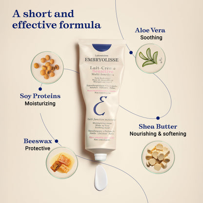 Embryolisse Lait Creme Sensitive Moisturizer. Hypoallergenic Face & Body Cream for All Skin Types With Aloe Vera & Shea Butter. Fragrance Free & Suitable for Sensitive Skin