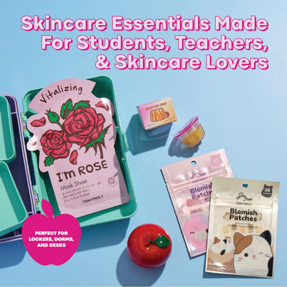 TONYMOLY Fall Refresh K-Beauty Skincare Set – Hydrating Sheet Mask, Jelly Lip, Hand Cream & Blemish Patches + Mini Tote for Everyday Self Care, Hydrated & Glowing Skin