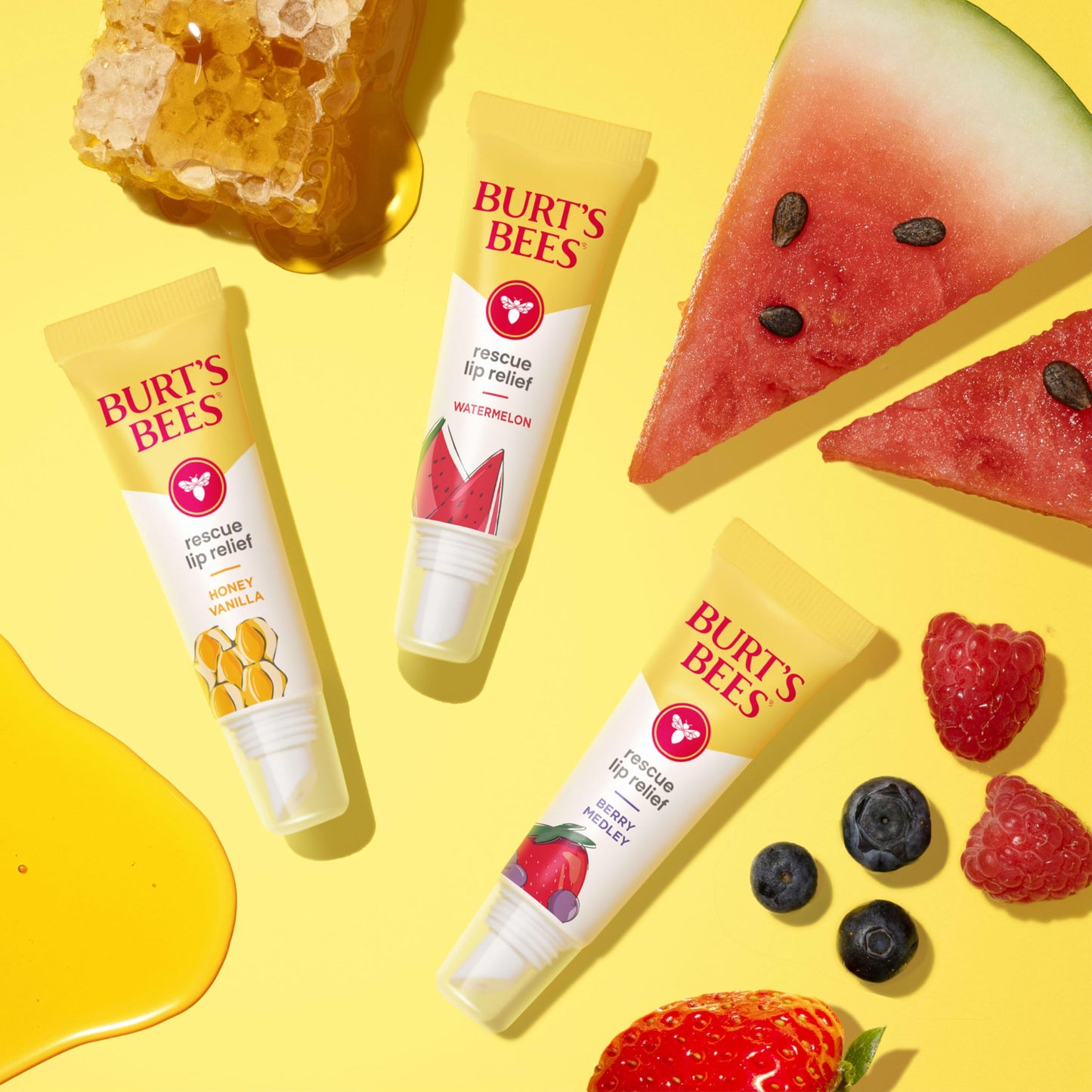 Burt's Bees Easter Basket Stuffers, Lip Balm, Beeswax, Cucumber Mint, Coconut & Pear, and Vanilla Bean, With Responsibly Sourced Beeswax, Tint-Free, Natural Origin Lip Treatment, 4 Tubes, 0.15 oz.