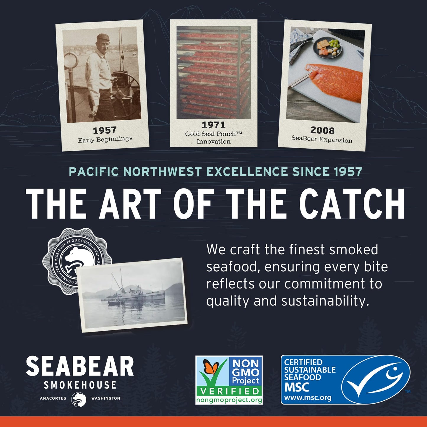 SeaBear Smoked Wild King Salmon 1 Pound Fillet Gift Box - Wild Alaska King Salmon Fillet, Shelf Stable, Ready to Eat, Smoked Salmon Gift, 1lb Filet