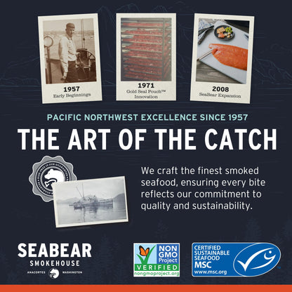 SeaBear Smoked Wild King Salmon 1 Pound Fillet Gift Box - Wild Alaska King Salmon Fillet, Shelf Stable, Ready to Eat, Smoked Salmon Gift, 1lb Filet