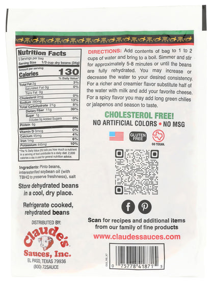 na Refried Beans - Instant Mexican Style Refried Pinto Beans - 3 Bags - 6 Oz Each