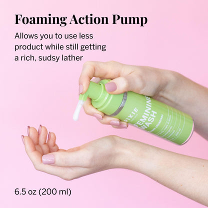 Pixie Feminine Wash – Healthy Foaming Cleaner with Natural Ingredients – More Foam Wash in Bottle Than Any Other Brand – pH Balanced & Plant Based – for Your Menstrual Cups and Discs, 6.5 Fluid oz