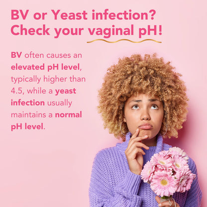Easy@Home Vaginal pH Test -30 Strips | BV Test Kit at Home for Women | Yeast Infection Test + pH Balance for Women