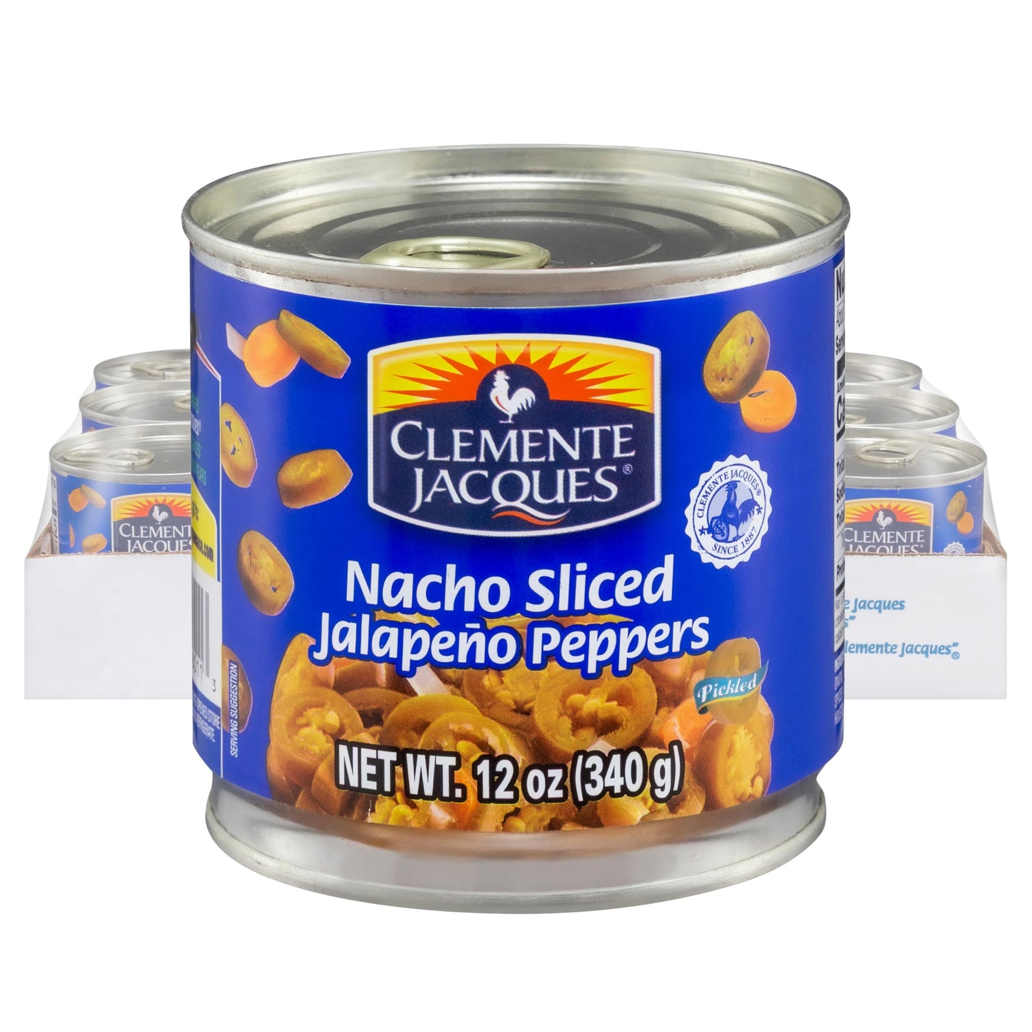 Clemente Jacques Nacho Jalapeno Peppers, Sliced Spicy Jalapeno, 12 oz (Pack of 12)