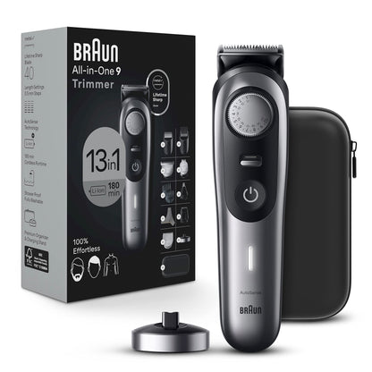 Braun Series 9 All-in-One Multi Grooming Kit for Men, 13-in-1 Beard Trimmer, Body Groomer, Hair Clipper and Manscaping for Face & Body, 9440
