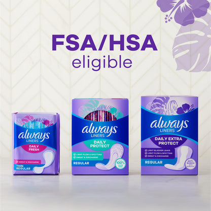 Always Daily Extra Protect Liners, Long Length, Unscented Panty Liners, 544 Count (Pack of 2)