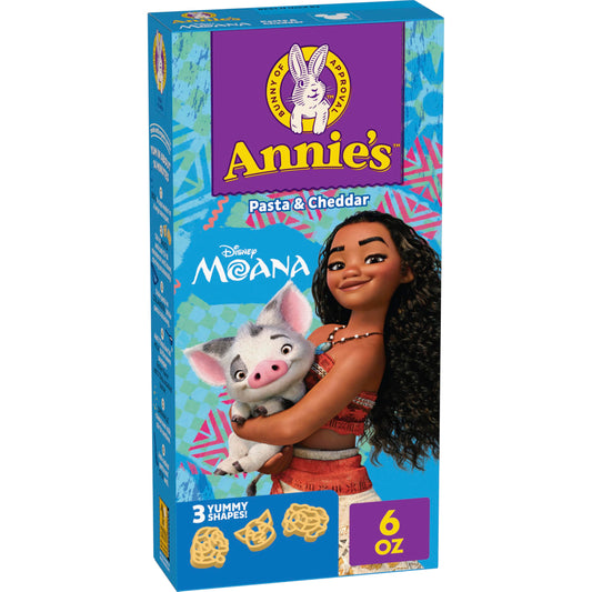 Annie's Disney Moana Pasta and Cheddar Macaroni and Cheese, Kids Dinner Side or Snack, 6 oz