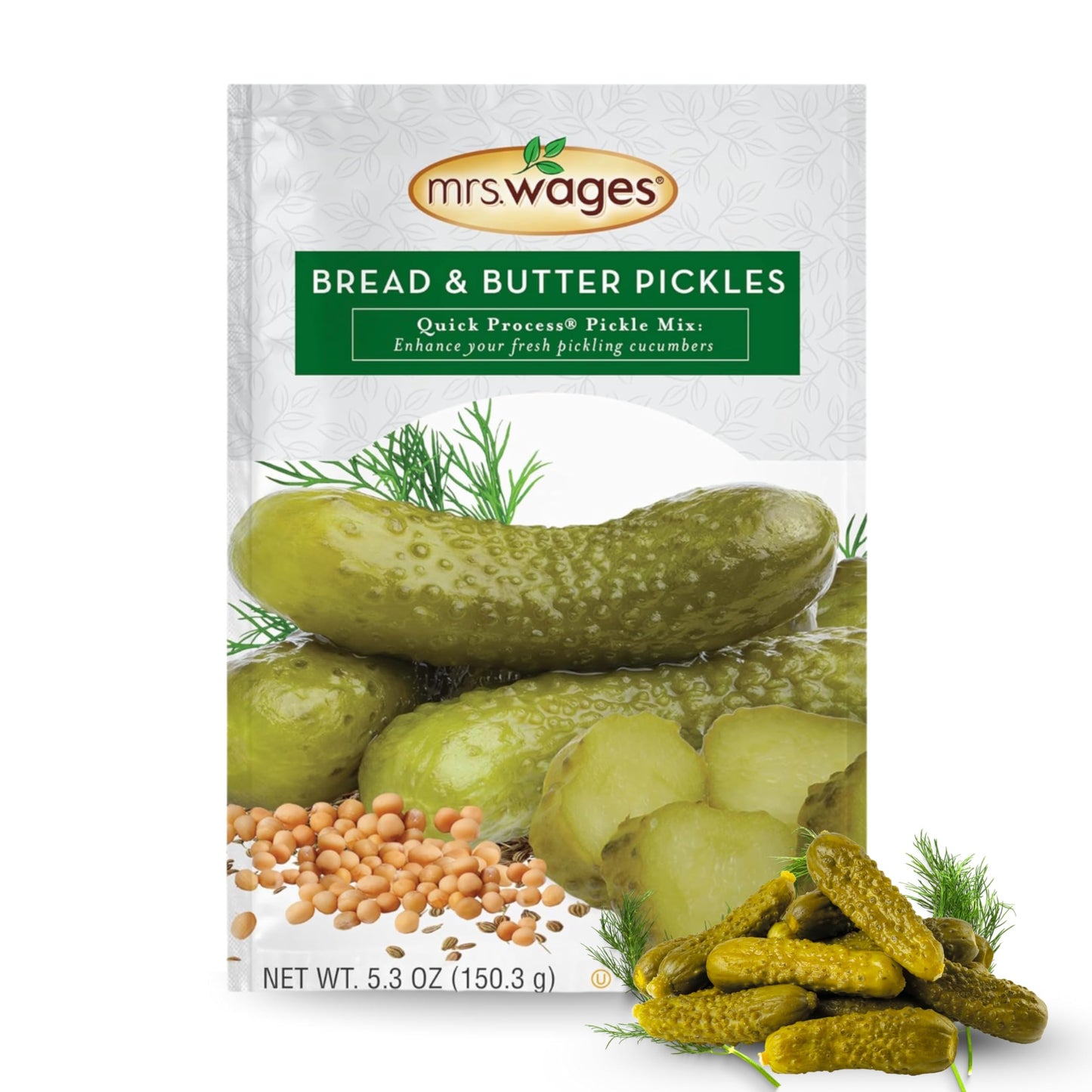 Mrs. Wages Zesty Bread and Butter Pickles Quick Process Mix, Quick and Easy, Simple-To-Use, Sweet, Sour & Spice Flavor, Enhance Pickled Cucumbers, 6.2 oz Packet (Value Pack of 12)