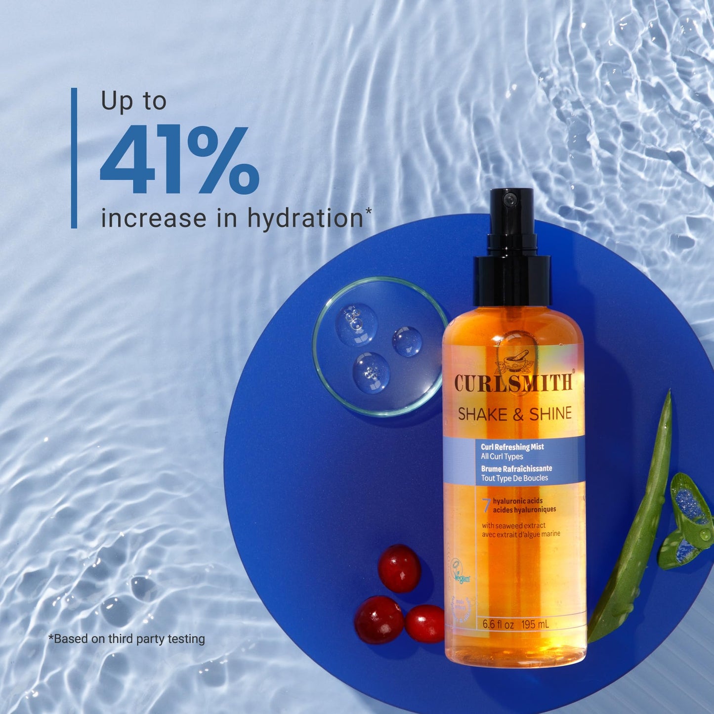 CURLSMITH Shake & Shine - Curl Refreshing Spray for Dry Hair, Use Between Wash Days, For All Curl Types, Vegan & Cruelty Free (6.6 oz)