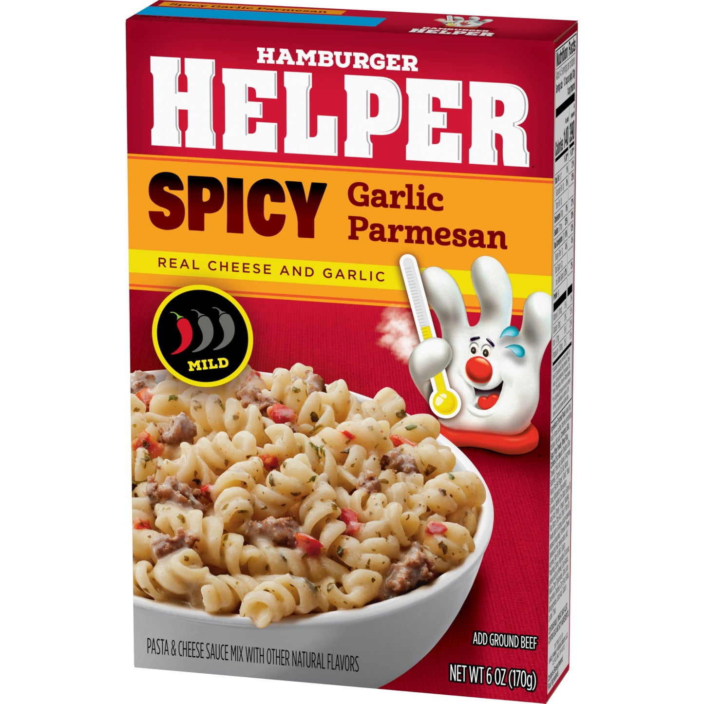 Hamburger Helper Spicy Parmesan Garlic Pasta Meal (6 oz) No Artificial Flavors, Ready in 3 Easy Steps, Quick Meals for Midweek Dinners, Busy Evenings & Families On-the-Go