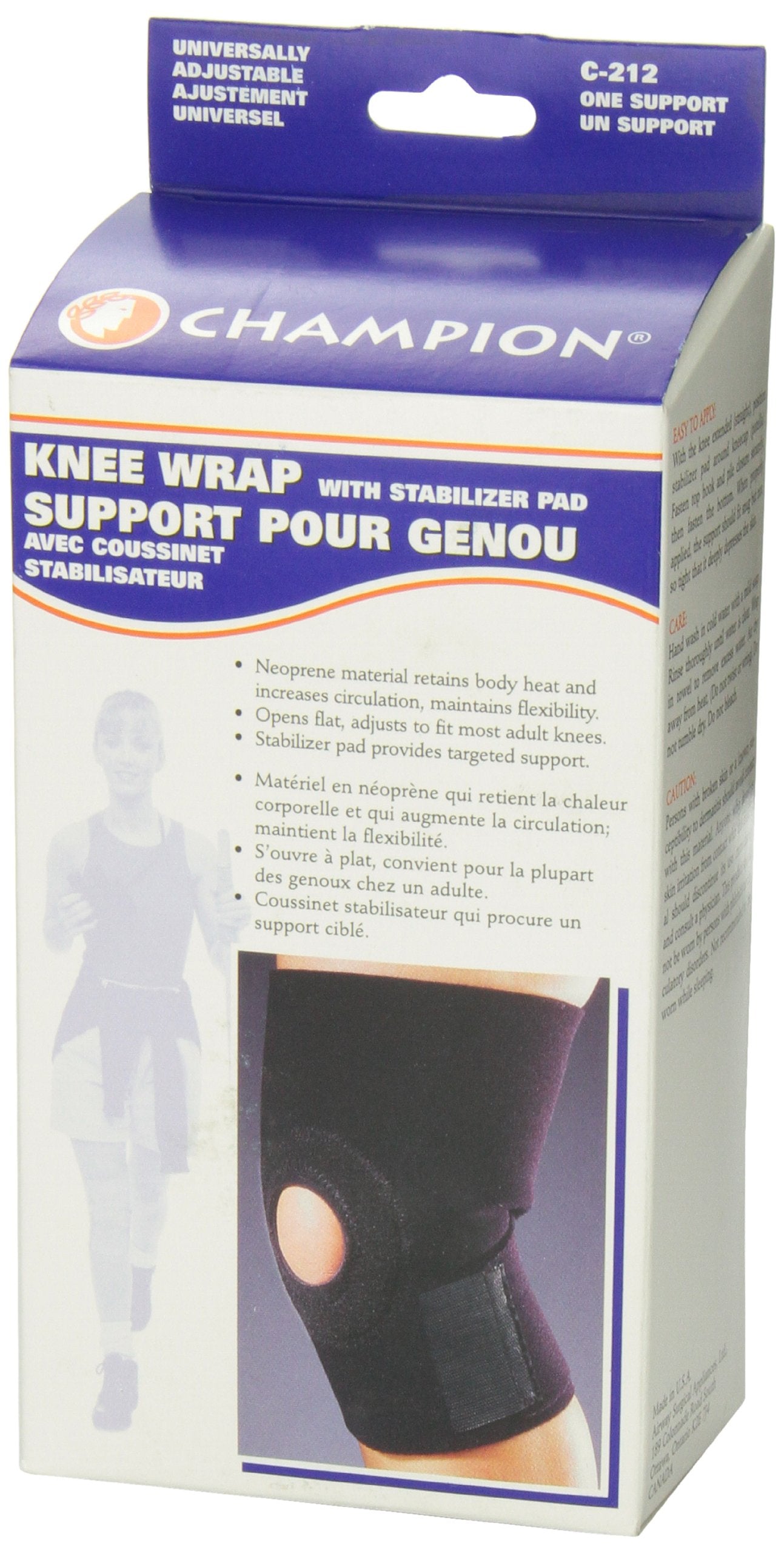 CHAMPION Knee Wrap Stabilizing Pad, Black