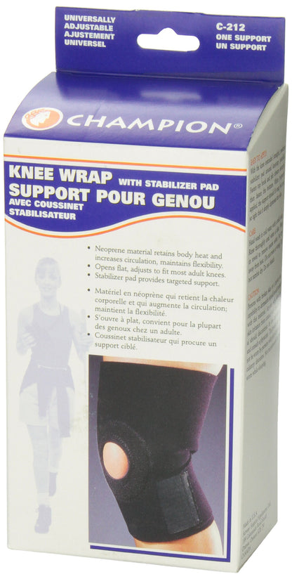 CHAMPION Knee Wrap Stabilizing Pad, Black