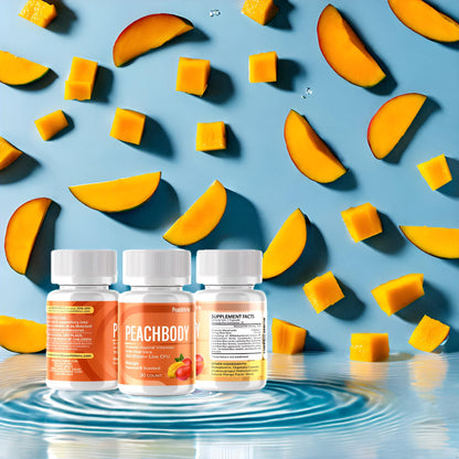 Peachlife Mango Scented & Flavored Probiotic Vaginal Suppositories | 30 Vegetable Capsules with Aloe Vera, Stevia, 11 Strains and 360 Billion+ Live CFU | Made with Natural Extracts Peachbody