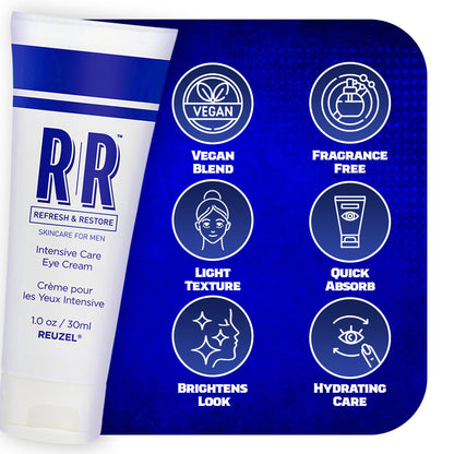 REUZEL Intensive Eye Care Cream, Brightens Up Eyes, Reduce Dark Circles, Lightweight, Hydrating, Vegan and Anti-Aging Formula, Fragrance Free, 1 oz