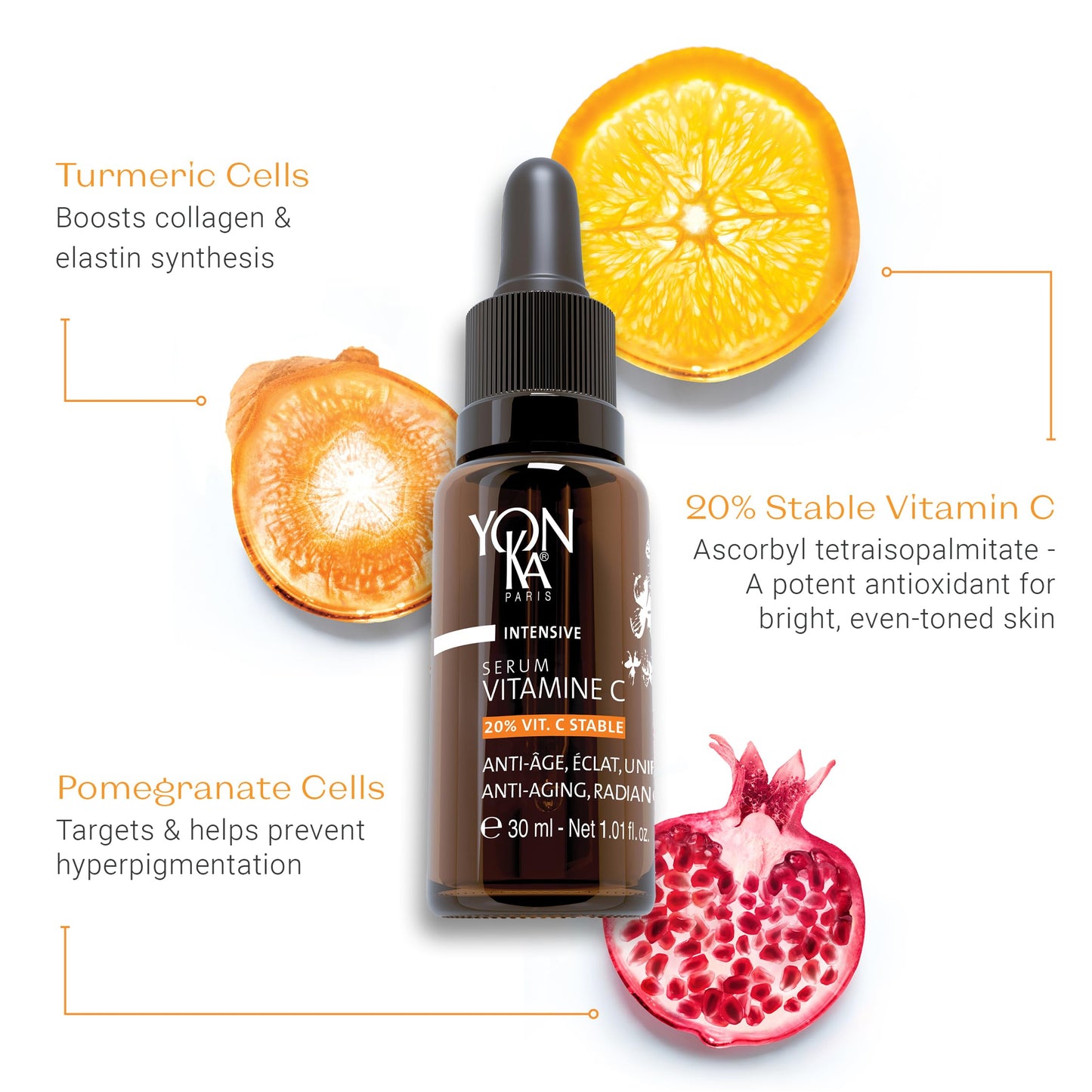 Yon-Ka 20% Vitamin C Serum | Highly Concentrated Anti-Aging Face Treatment to Even Tone, Firm Skin Texture and Boost Collagen | Made with 99% Narural Ingredients