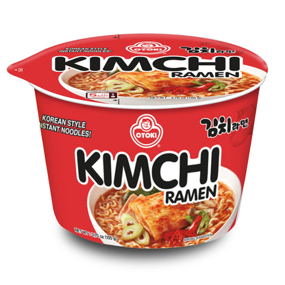 OTOKI Kimchi Ramen Bowl Cups 6 Pack (105g) Korean Instant Noodles Tangy Spicy Kimchi Flavor