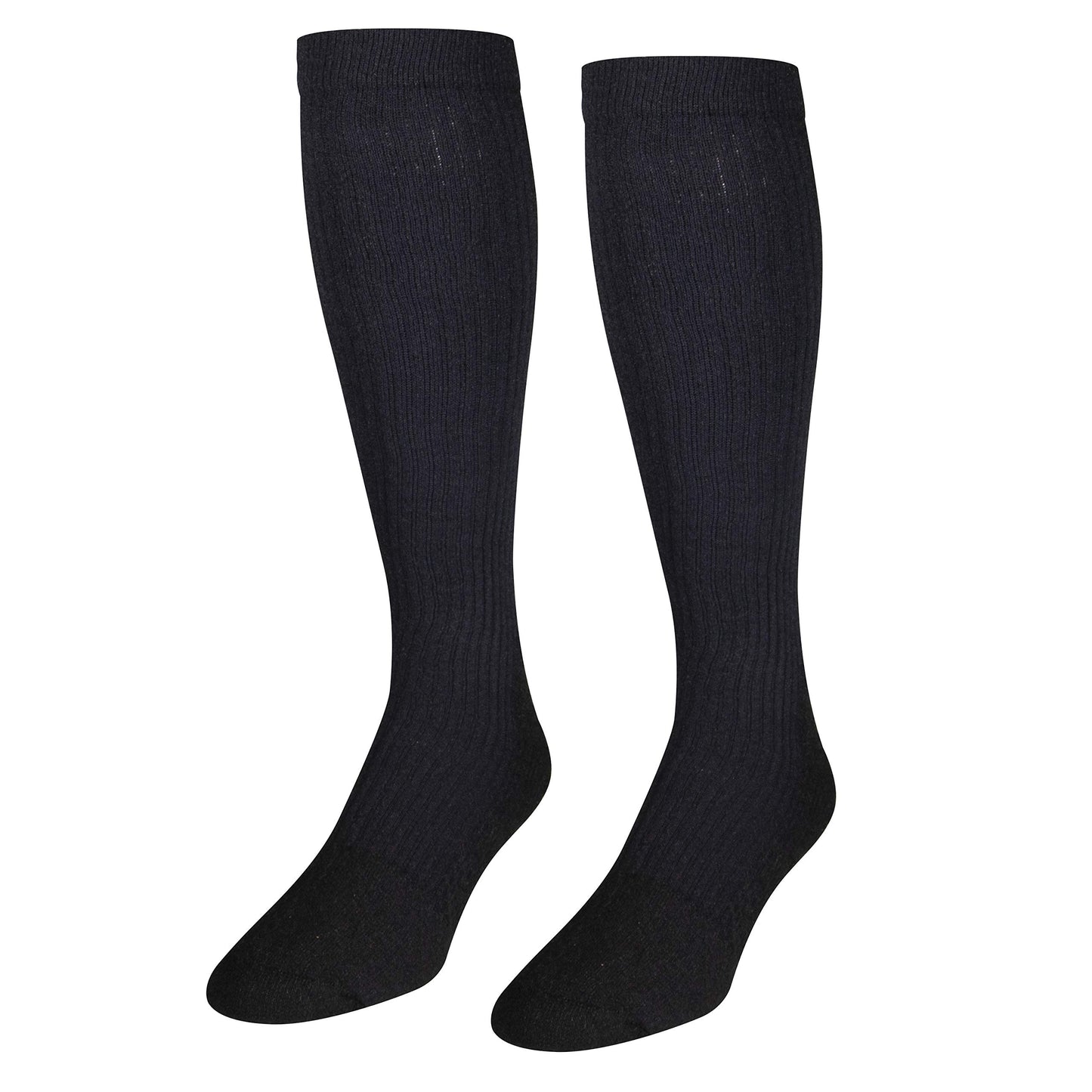 NuVein Compression Socks, 15-20 mmHg Support for Men, Padded Cushion Foot, Knee High, Closed Toe, Black, X-Large