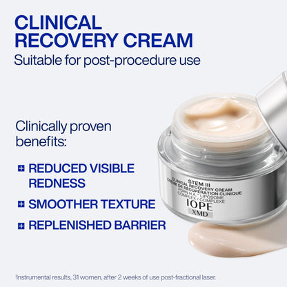 IOPE XMD Stem III Clinical Recovery Cream - Facial Moisturizer -Suitable Post Procedure - Reduces Redness, Smooths Texture, and Repairs Skin Barrier - With PDRN and Hyaluronic Acid - 1.69 fl. oz.