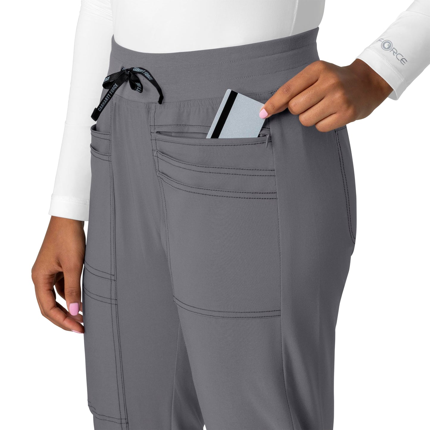 Carhartt Cross-Flex Scrubs for Women, Slim Leg Scrub Pants Pewter
