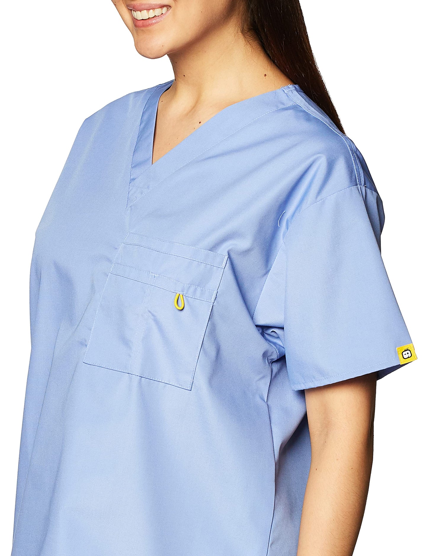 WonderWink The Alpha Unisex V-Neck Scrub Top, Ciel Blue, X-Small