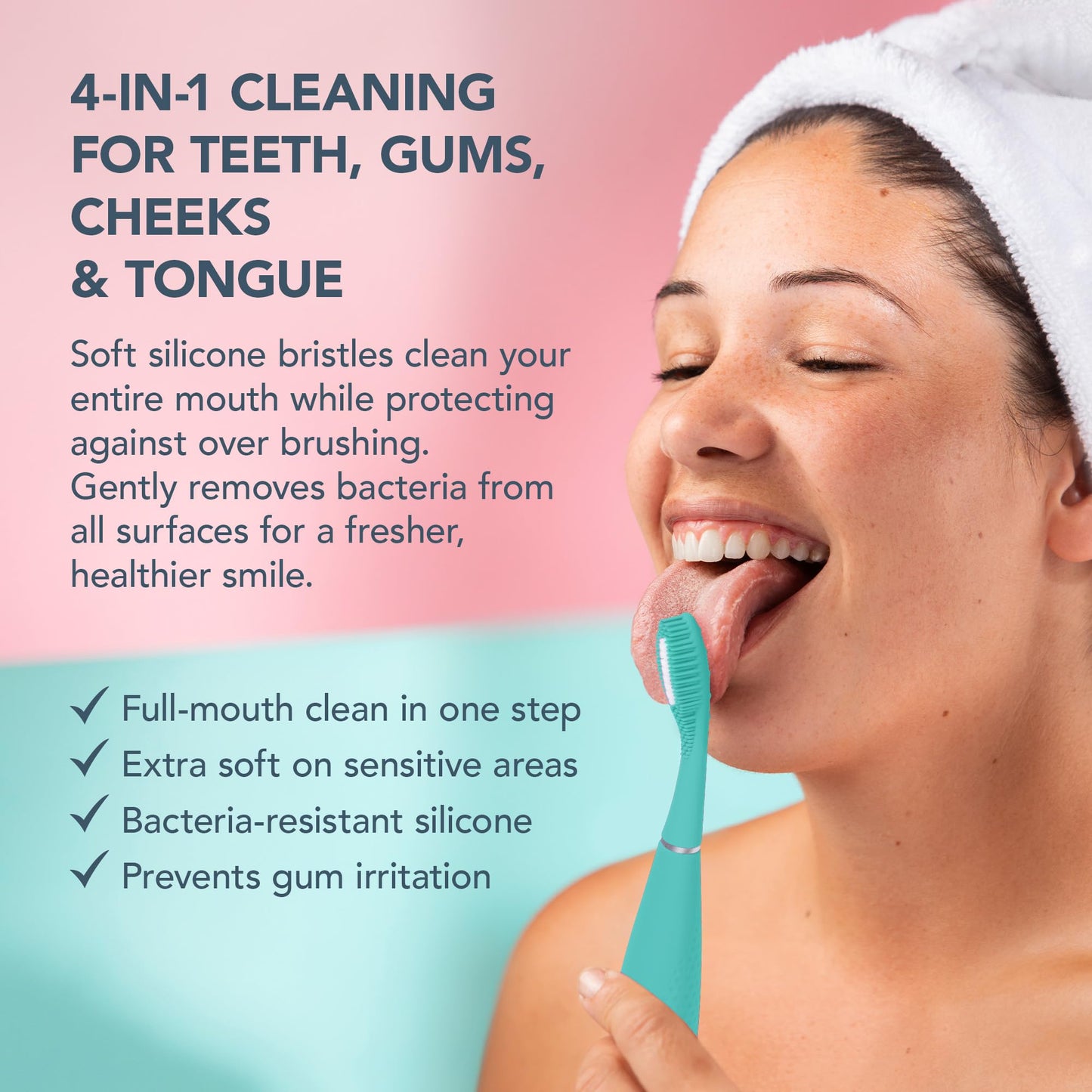 FOREO ISSA 4 Smile Electric Toothbrush – Compact & Travel-Friendly, 4-in-1 Hybrid Brush Head, Tough on Plaque, Long Battery Life (265 Days), 6-Month Brush Head Replacement