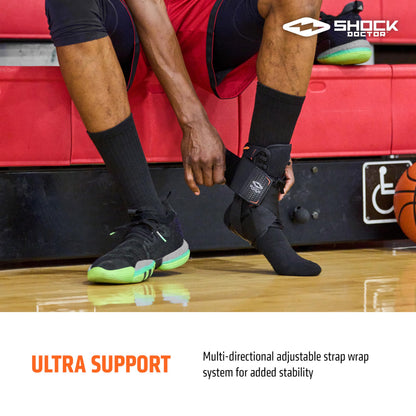 Shock Doctor Adult Ultra Wrap Lace Ankle Brace, Maximum Support, Adjustable Compression