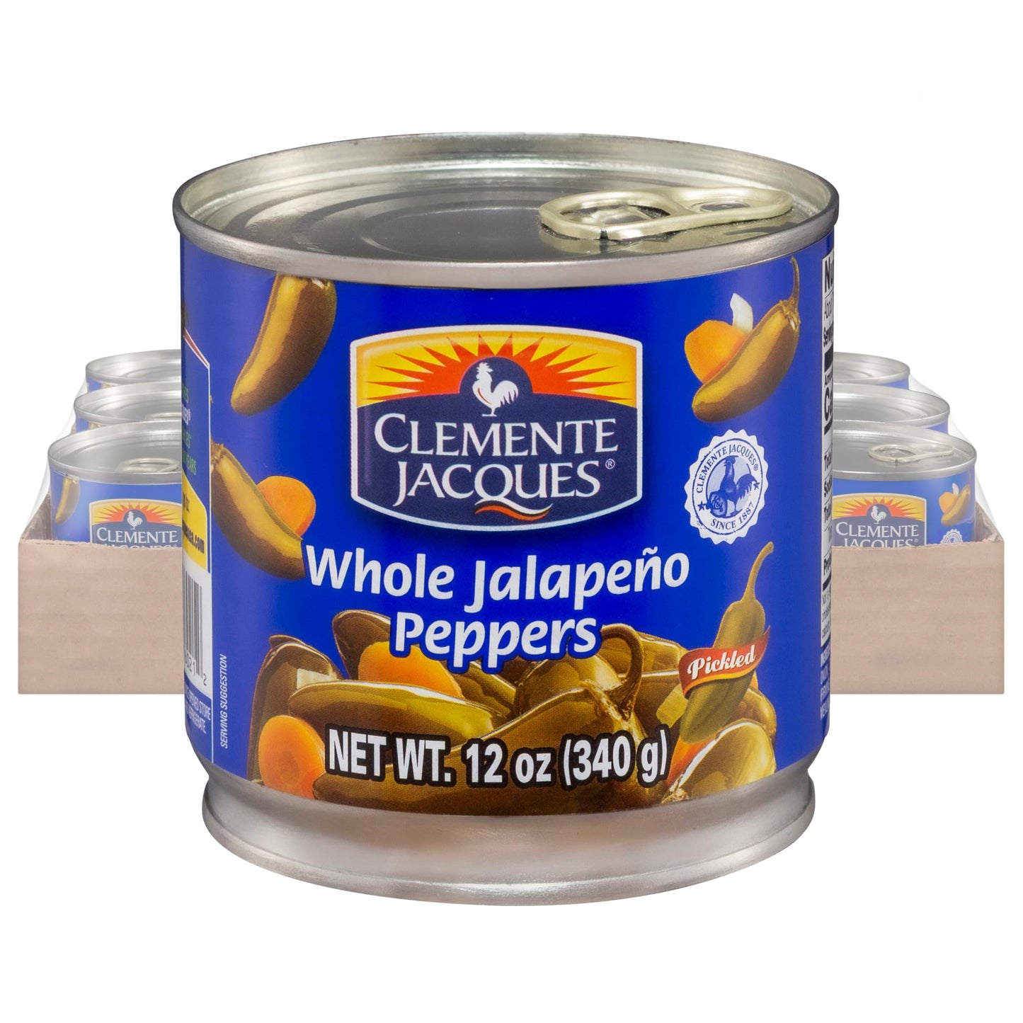Clemente Jacques Whole Jalapeno Peppers, 12 oz (Pack of 12)