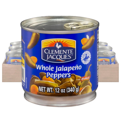 Clemente Jacques Whole Jalapeno Peppers, 12 oz (Pack of 12)