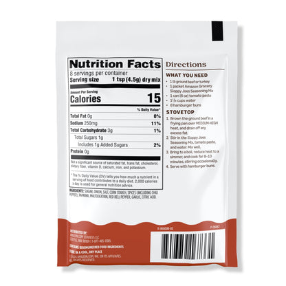 Amazon Grocery, Sloppy Joes Seasoning Mix, 1.3 oz (Previously Happy Belly, Packaging May Vary)