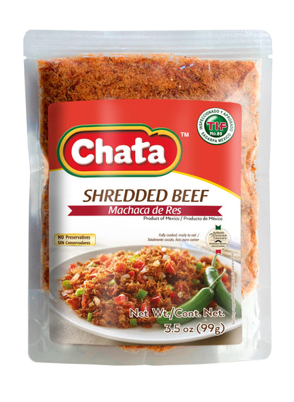 Chata Mexican Machaca de Res, Traditional Dried Shredded Beef, 3.5 oz