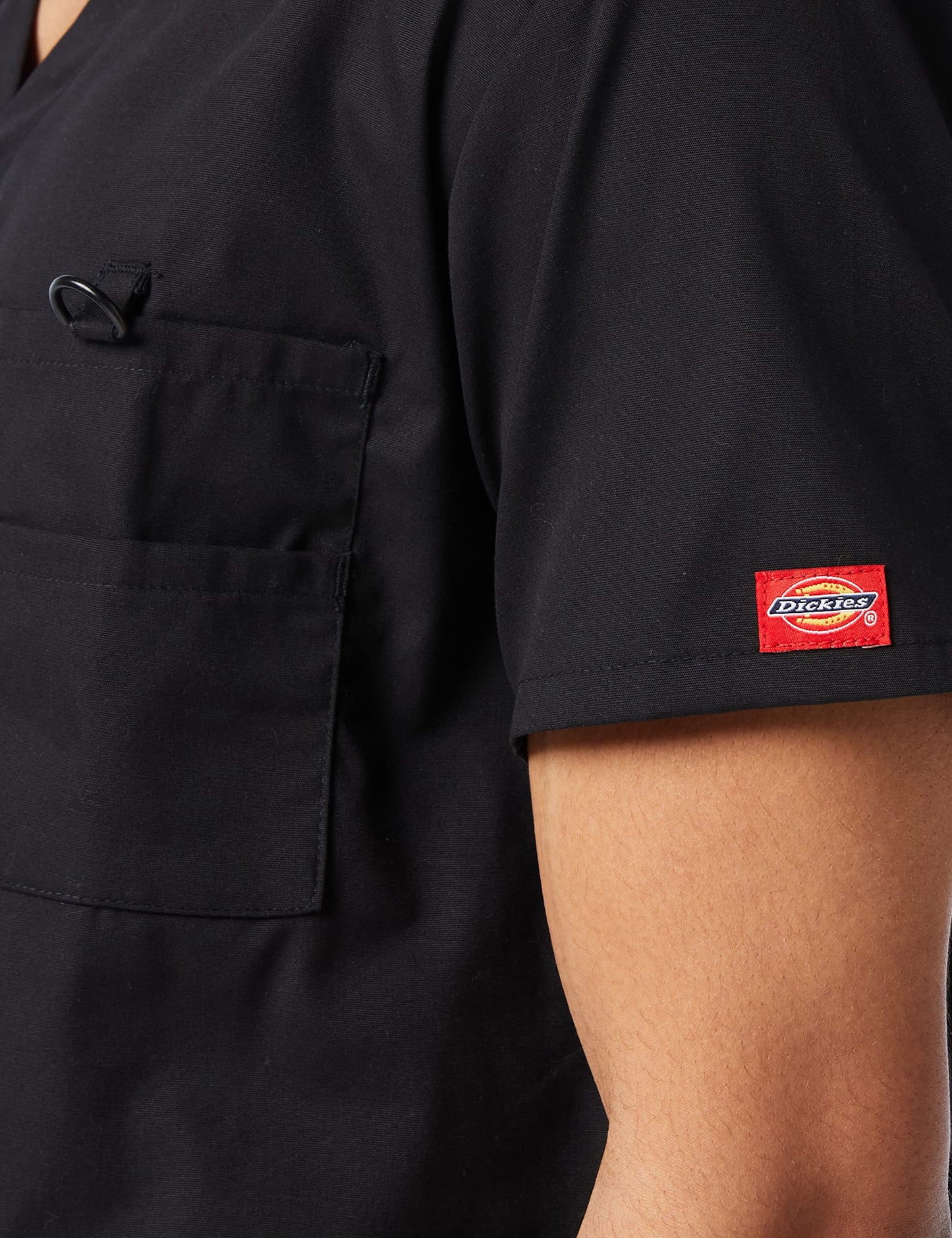 Dickies Mens V-Neck Scrub Top with 5 Pockets - Medical & Nursing Uniform Shirt, Side Vents - 81906