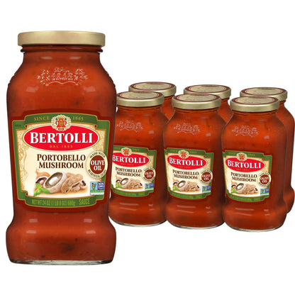Bertolli Portobello Mushroom Sauce, Pasta Sauce Made With Vine-ripened Tomatoes, Onions, Garlic And Olive Oil (Pack of 6)