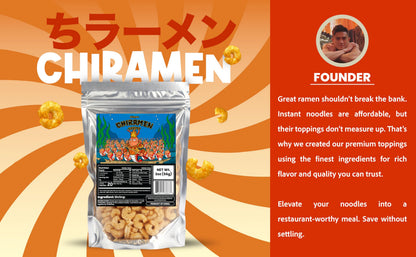CHIRAMEN Freeze Dried Shrimp Ramen Toppings – Real Cooked Shrimp for Ramen, Cup Noodles, Soup & Instant Noodle Bowls – Easy Seafood Add-On for Ramen, Fried Rice & Asian Dishes