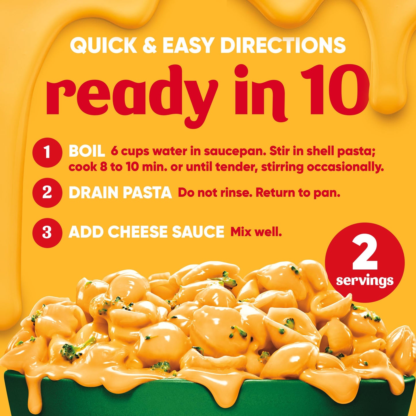 Velveeta Shells & Cheese Broccoli with Shell Pasta, Cheese Sauce & Broccoli Florets, 9.4 oz Box