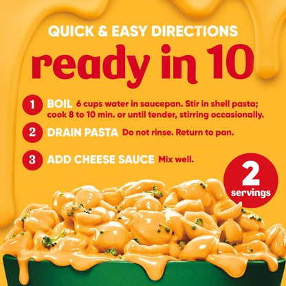 Velveeta Shells & Cheese Broccoli with Shell Pasta, Cheese Sauce & Broccoli Florets, 9.4 oz Box