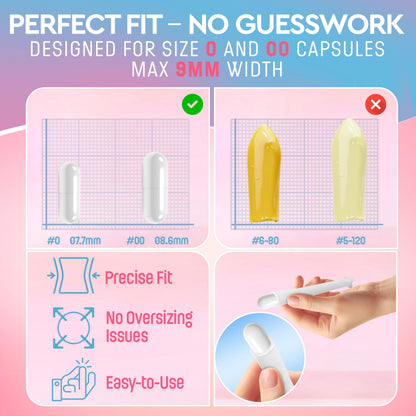Pelvana Vaginal Suppository Applicators for Women - 15 Individually Wrapped Sterile Applicators, Fits Size 0 & 00 Capsules, Pills, Tablets up to 9mm - Disposable, Rounded Edges, Easy-Grip Handle
