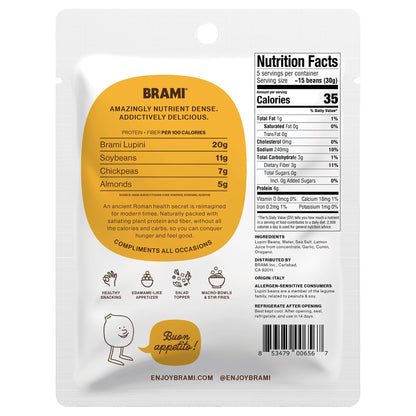 BRAMI Lupini Beans Snack, Mediterranean Medley | 7g Plant Based Protein, 0g Net Carbs | Vegan, Vegetarian, Keto, Non Perishable | 5.3 Ounce (1 Count)