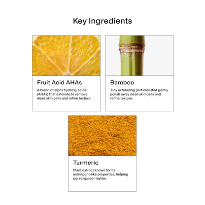 CLEARSTEM PREGAME Illuminating Face Mask with AHA Face Exfoliant - Skin Facial Mask with Bamboo & Turmeric for Makeup Prep - Gentle Face Exfoliator and Smoothing Face Mask for Weekly Skincare Routine