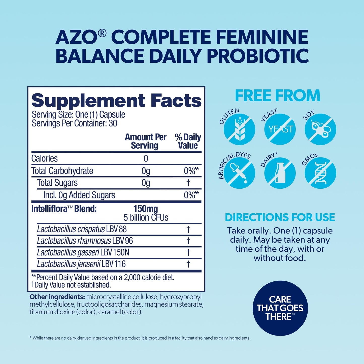AZO Complete Feminine Balance Probiotics for Vaginal Health with Urinary Tract Defense Antibacterial Protection, 30 Count