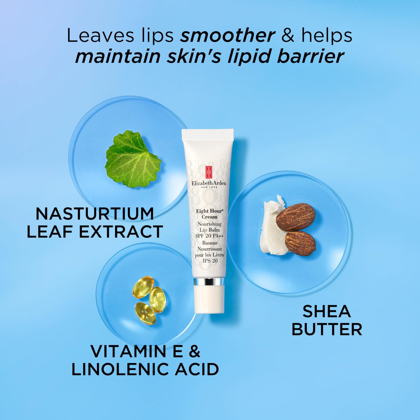 Elizabeth Arden Eight Hour Cream Nourishing Lip Balm, SPF 20 Sunscreen Balm, Moisturizer for Chapped Lips with Shea Butter & Vitamin E, 0.5 fl oz