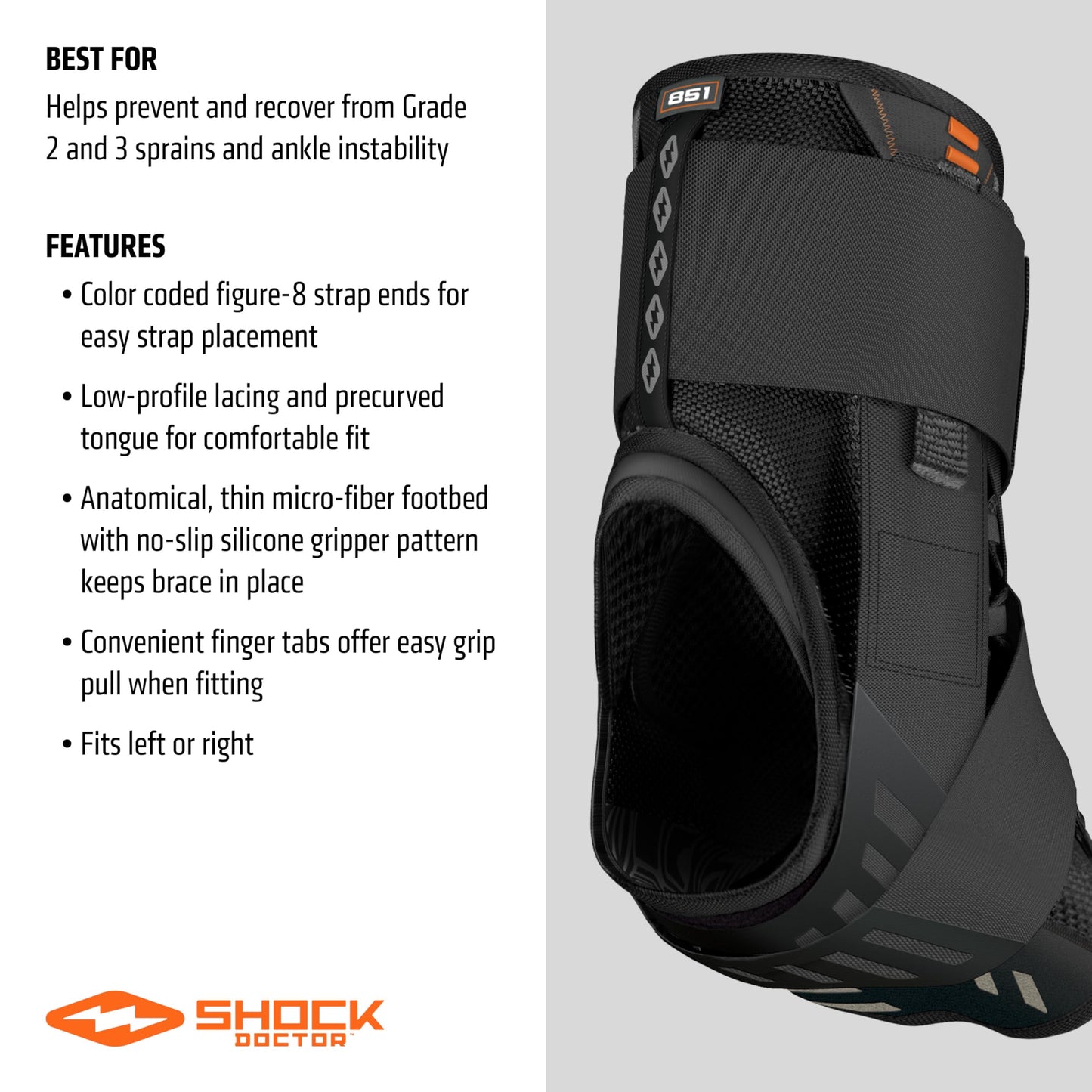 Shock Doctor Adult Ultra Wrap Lace Ankle Brace, Maximum Support, Adjustable Compression