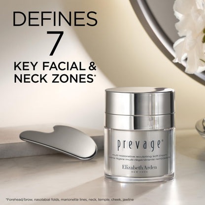 Elizabeth Arden PREVAGE Multi-Restorative Sculpting Soft Cream Firming Face Moisturizer with Idebenone, Carnosine and GraviLift Technology, 1.7 oz