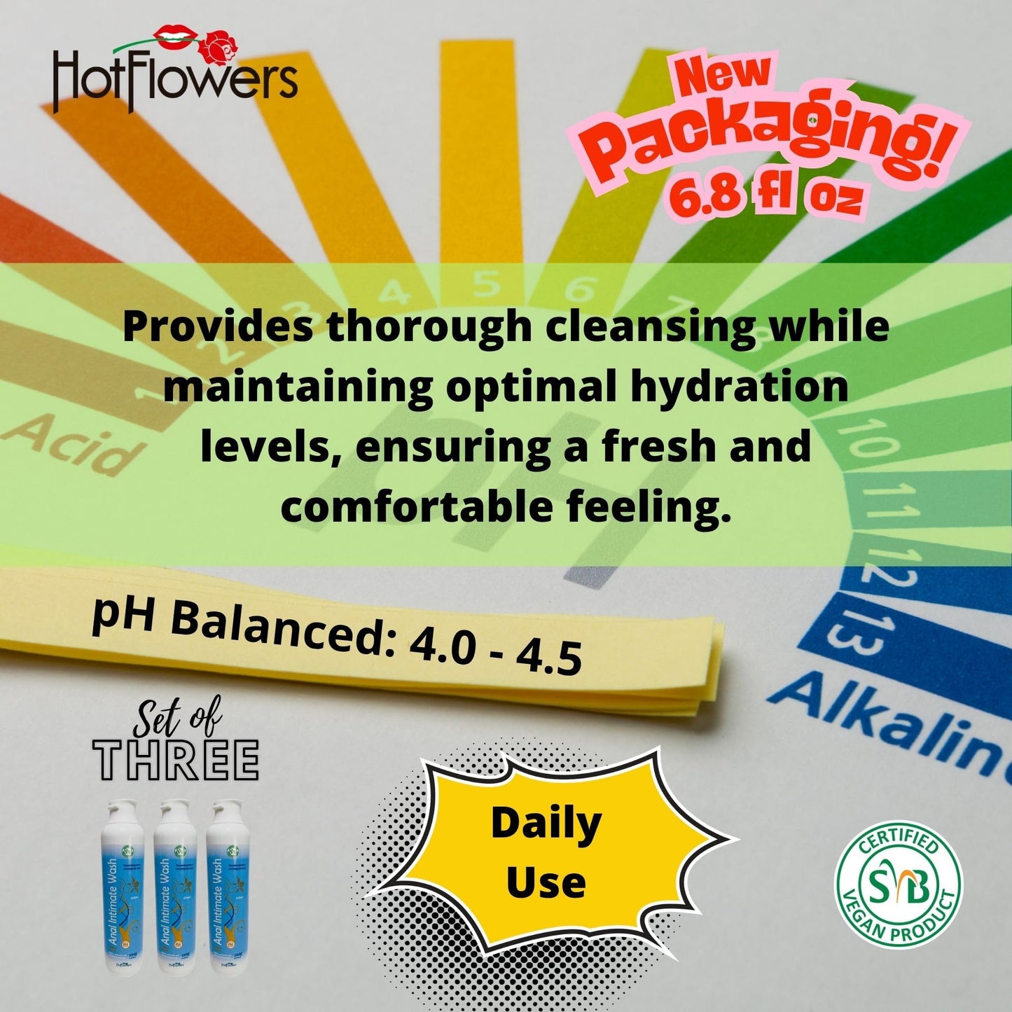 HOT FLOWERS Herbal Fresh Unisex Anal Intimate Wash for Personal Care, pH Balanced for Essentials Body Health, Daily Use, Dry Skin, Proctologist Tested (3)